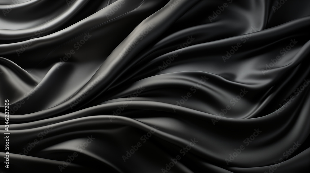Silky black satin fabric background Silky black satin fabric background