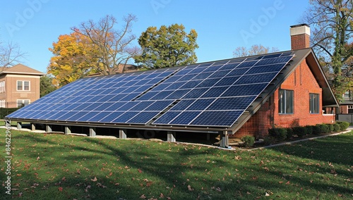 Wallpaper Mural Frame the scene to include architectural elements, such as buildings or structures, to provide context for the solar panel installation. Torontodigital.ca