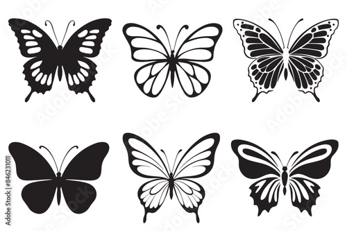 Butterfly silhouette vector illustration 