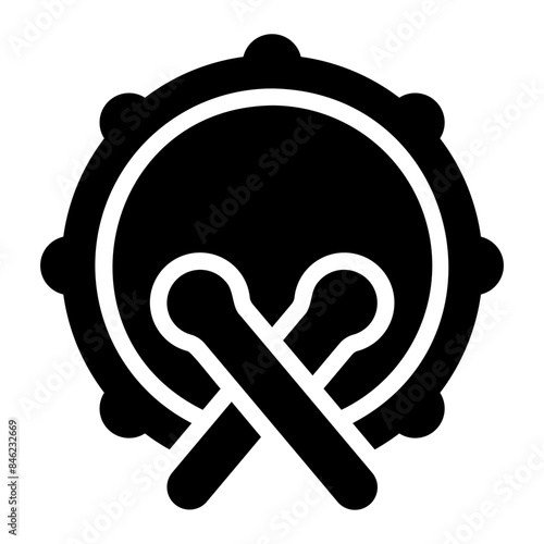 bass drum glyph icon
