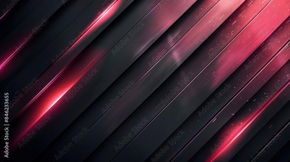 Obraz premium Colorful Abstraction amidst Dark Serenity, A Symphony of Pink, Red, and Black Geometric Forms