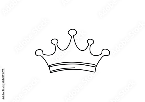 Royal Crown continuous line drawing. Simple king crown outline design concept. Vector illustration.