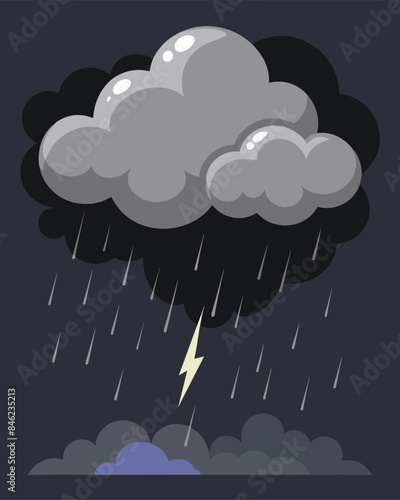 The storm above made it hard to see any silver lining as the clouds poured with endless insults.. Vector illustration