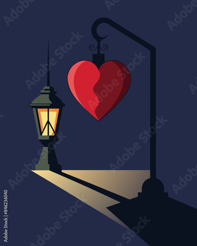 The gaslight illuminated the hearts deepest fears and doubts making it question its own perception of reality.. Vector illustration