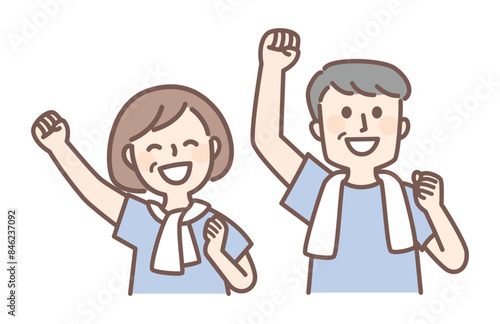 middle aged people with joy