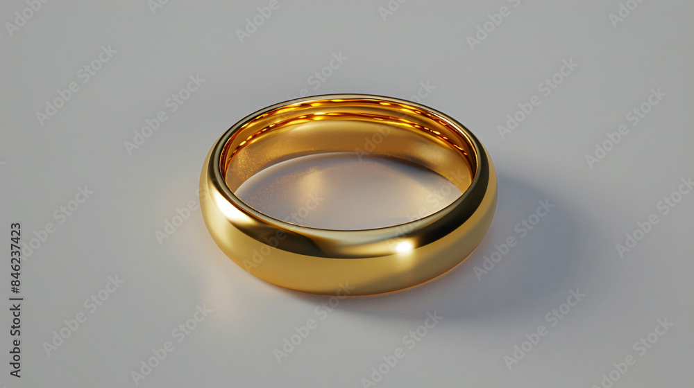 Golden Ring with Polished Surface Design, for Jewelry Store Branding Golden Ring with Polished Surface Design, for Jewelry Store Branding