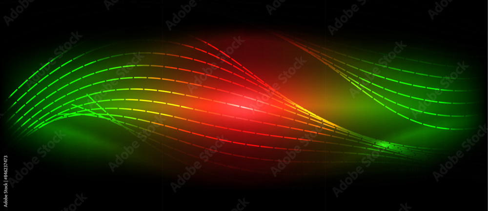 Neon wave lines with blend effect. Vector Illustration For Wallpaper, Banner, Background, Card, Book Illustration, landing page Neon wave lines with blend effect. Vector Illustration For Wallpaper, Banner, Background, Card, Book Illustration, landing page