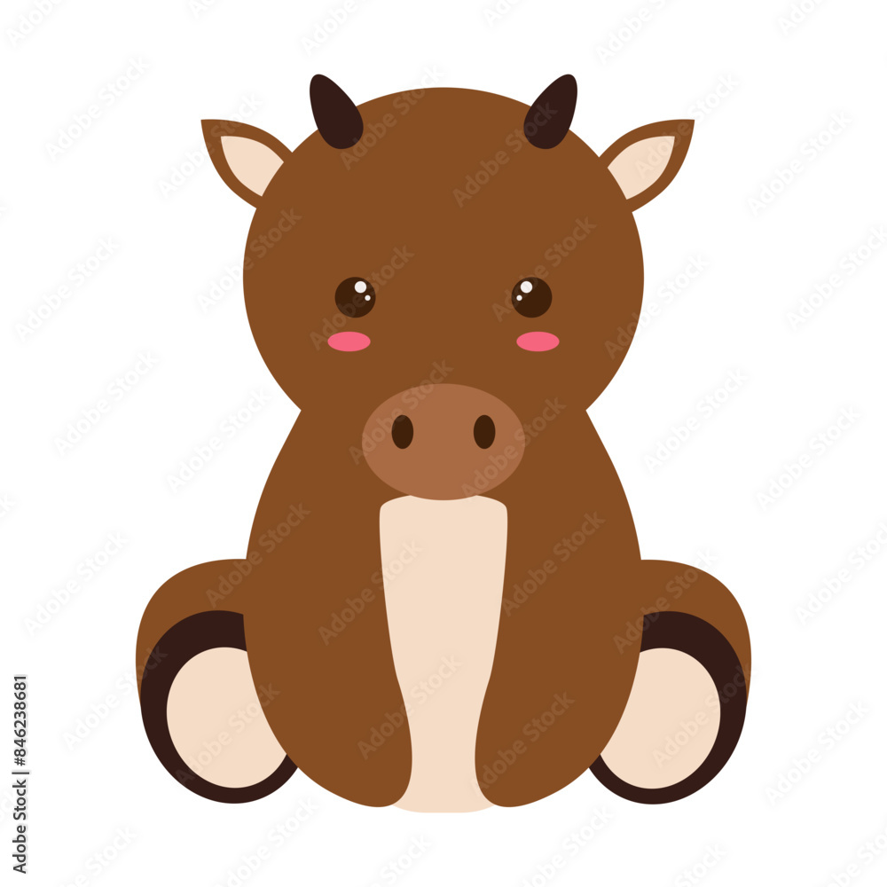 Obraz premium Cute Wildlife Diversity Character. Isolated Vector Illustration.