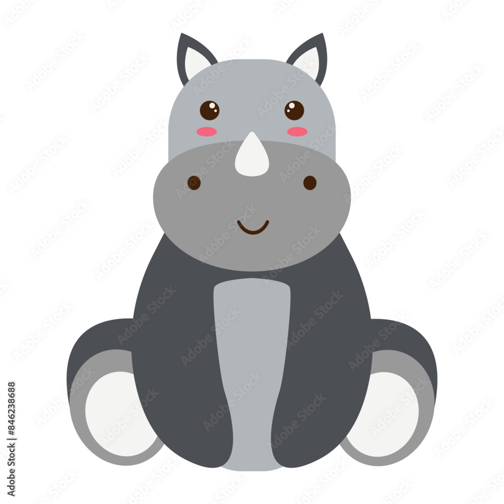 Naklejka premium Cute Wildlife Diversity Character. Isolated Vector Illustration.