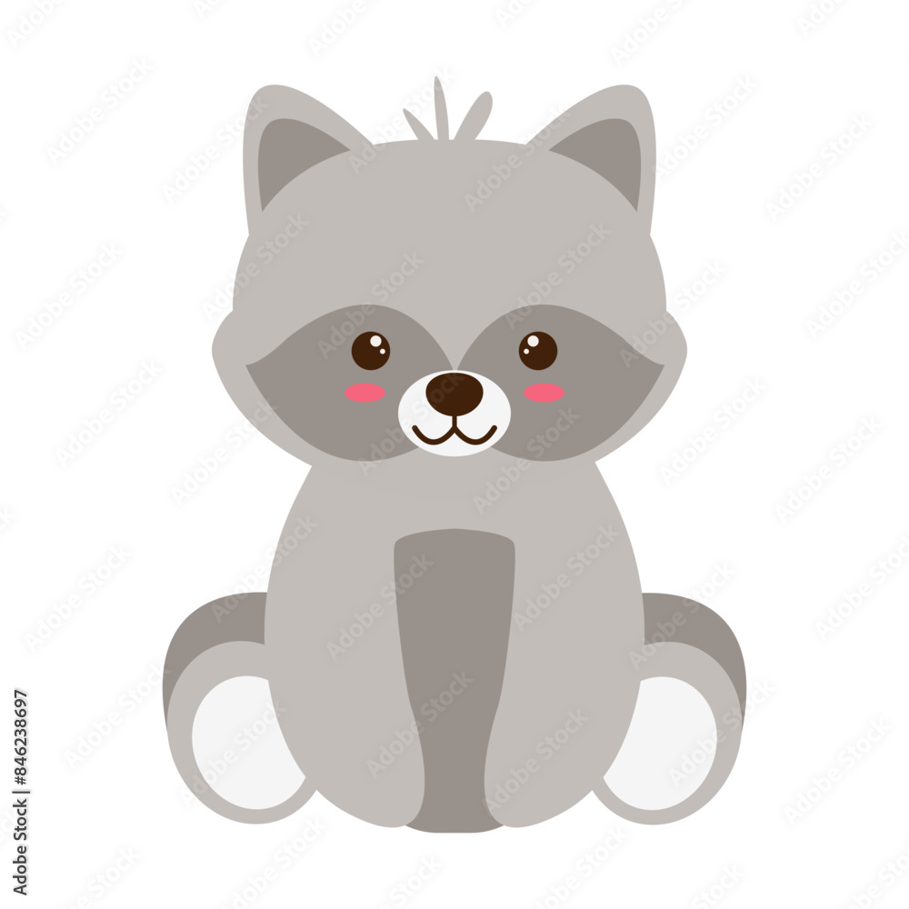 Fototapeta premium Cute Wildlife Diversity Character. Isolated Vector Illustration.
