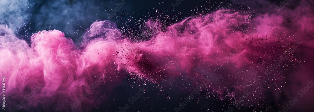 Fototapeta premium Abstract pink powder splatter background. Pink powder exploding
