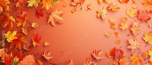 3D fall-themed banner  matte background  warm hues  copy space 
