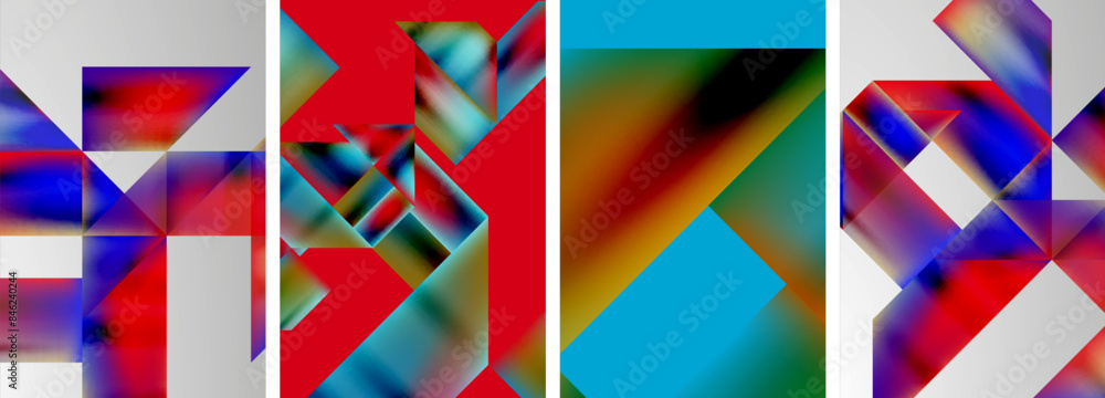 Set of colorful geometric posters - round shapes and circles with fluid color gradients. Abstract backgrounds for wallpaper, business card, cover, poster, banner, brochure, header, website Set of colorful geometric posters - round shapes and circles with fluid color gradients. Abstract backgrounds for wallpaper, business card, cover, poster, banner, brochure, header, website