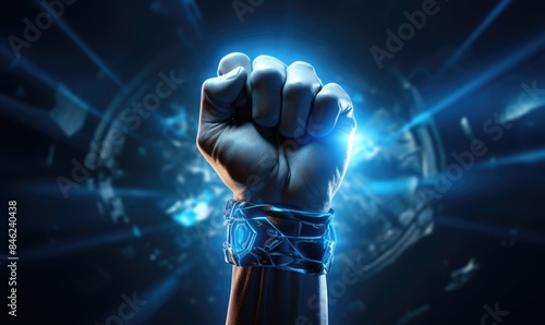 Cyberpunk Fist with Glowing Bracelet