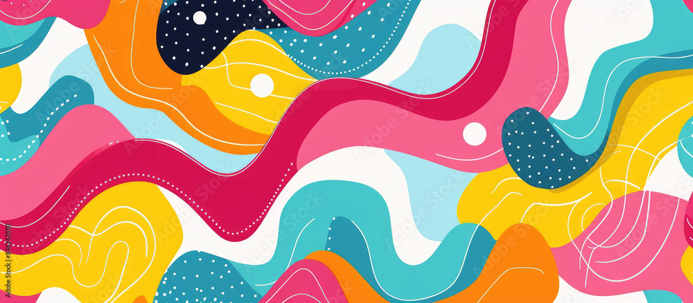 Abstract background with colorful shapes and patterns. Abstract pattern with organic shapes in pop art style Abstract background with colorful shapes and patterns. Abstract pattern with organic shapes in pop art style