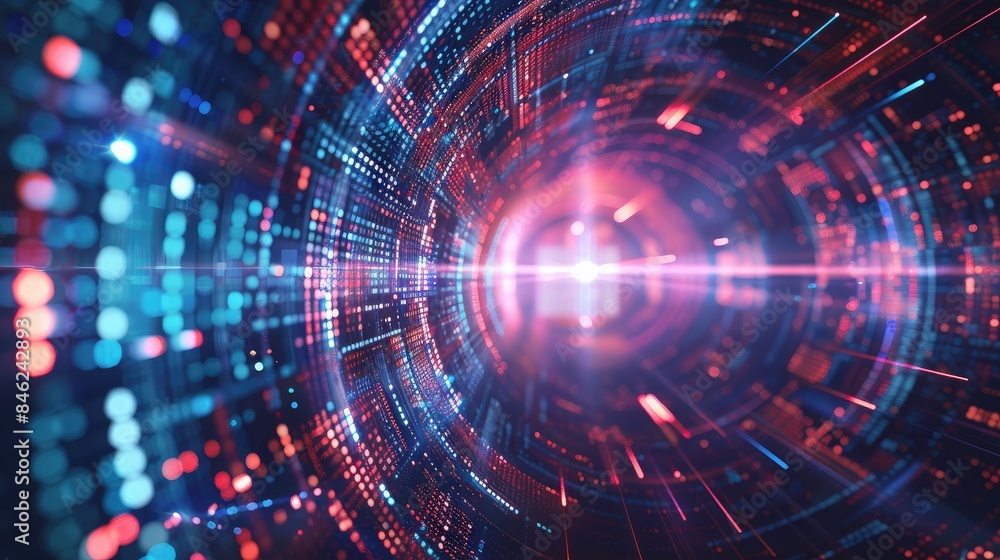 Obraz premium technology background and abstract digital tech circle