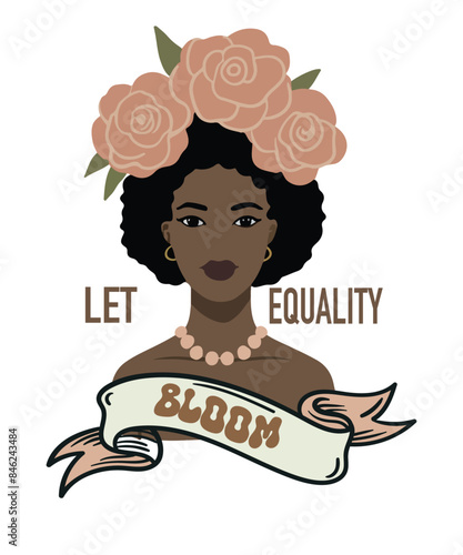 LET EQUALITY BLOOM T-Shirt design vector, Juneteenth day flag black pride t-shirt, Juneteenth black pride, celebrate Juneteenth independence day, black pride freeish design featuring, american african photo