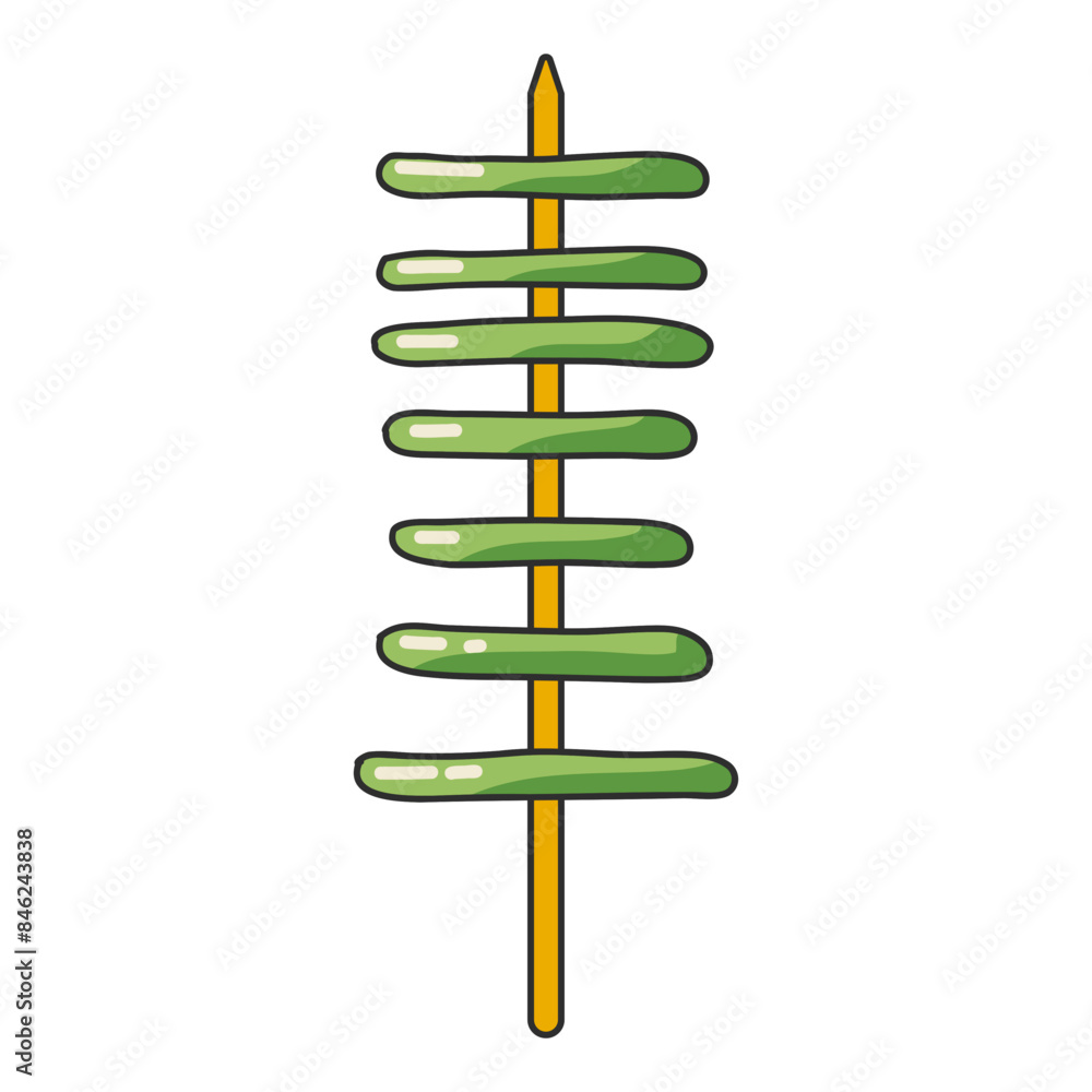 Grilled Street Food Vector Illustration. Isolated on White Background. Grilled Street Food Vector Illustration. Isolated on White Background.