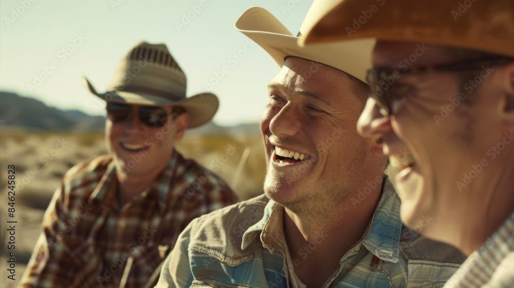With a sheepish grin a cowboy confesses to his friends how he once got lost in the desert and had to rely on a wise old coyote to find his way back. With a sheepish grin a cowboy confesses to his friends how he once got lost in the desert and had to rely on a wise old coyote to find his way back.