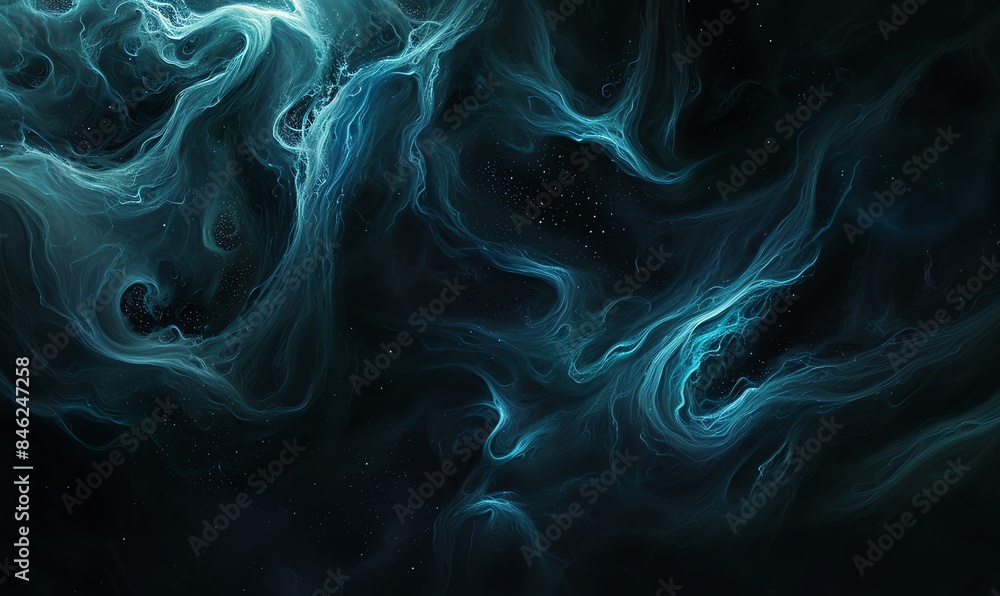 Abstract Blue and Black Swirling Nebula Abstract Blue and Black Swirling Nebula