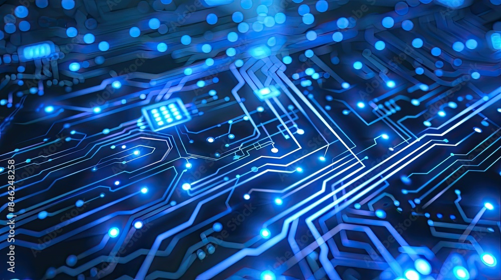 Obraz premium Abstract futuristic electronic circuit technology background