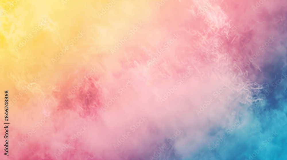 Fototapeta premium Fuzzy gradient background in pink, blue, and yellow tones 