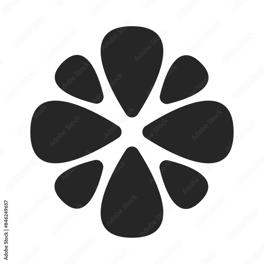 flowers in flat style on white background