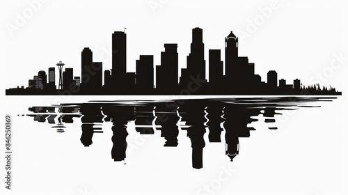 Water Reflecting City Silhouette  © Dinaaf