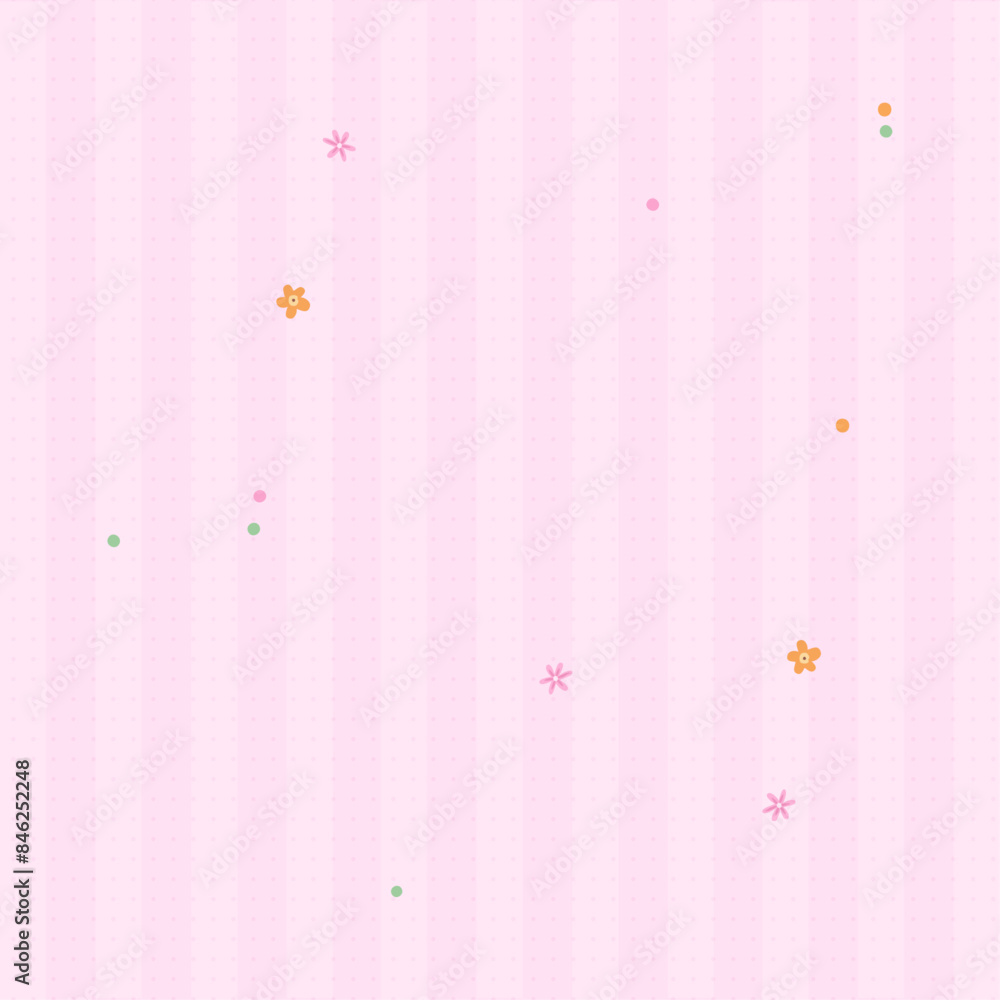 Cute kawaii spring flowers seamless background Cute kawaii spring flowers seamless background