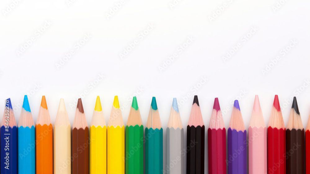 color pencils isolated on a white background, Painting ,crativeม artist color pencils isolated on a white background, Painting ,crativeม artist
