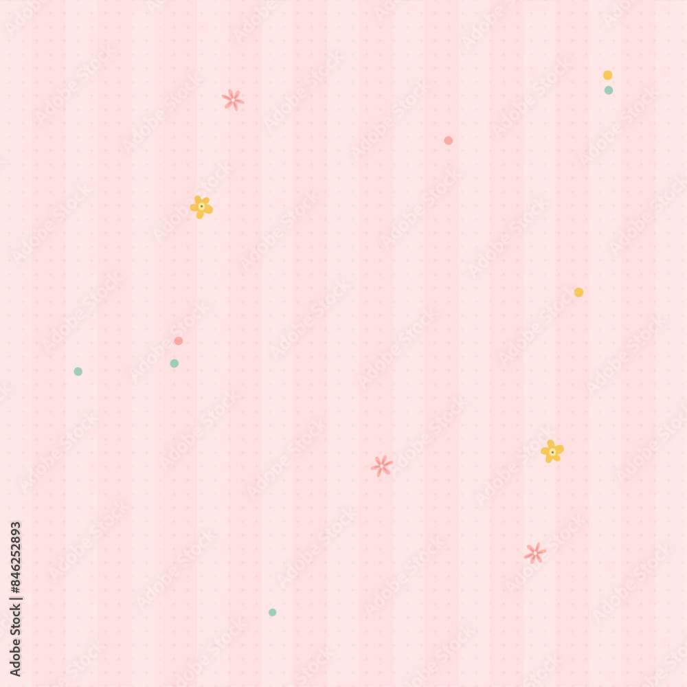 Cute kawaii spring flowers seamless background Cute kawaii spring flowers seamless background