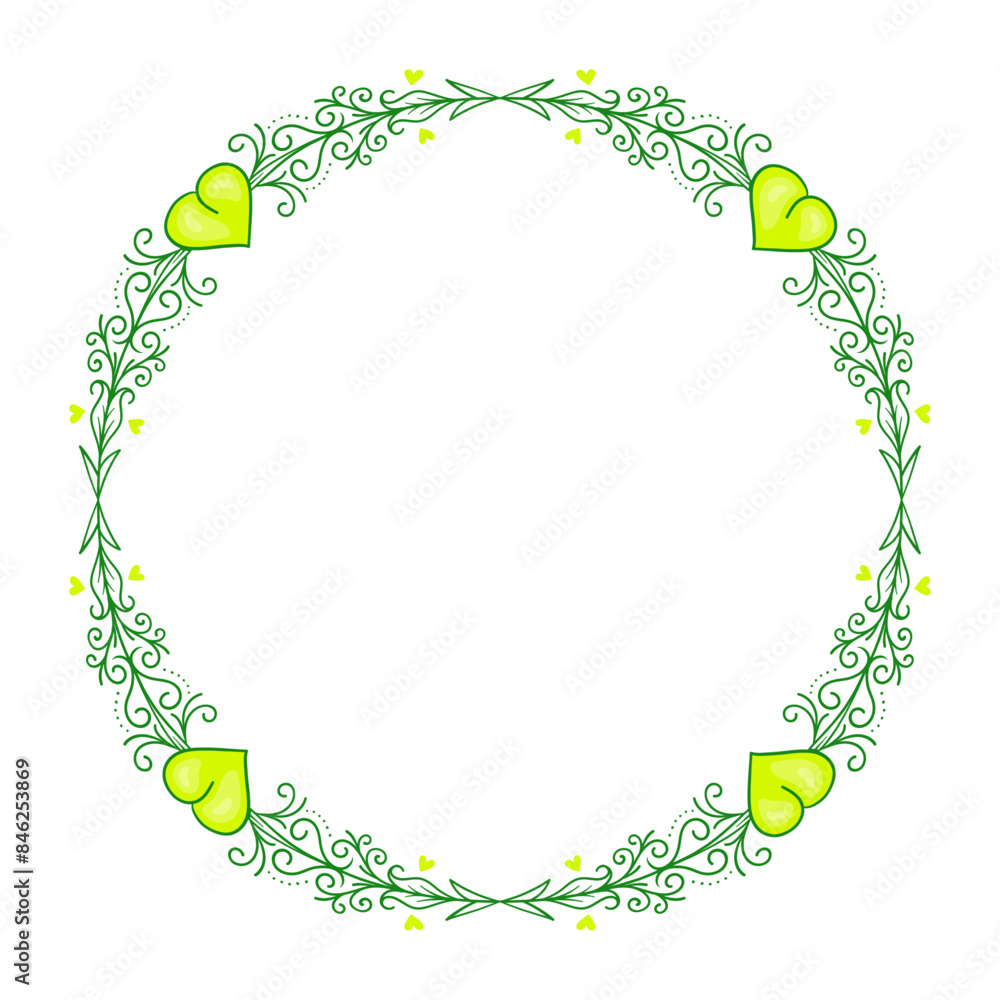 vector hand drawn flat design hearts border and frame vector hand drawn flat design hearts border and frame