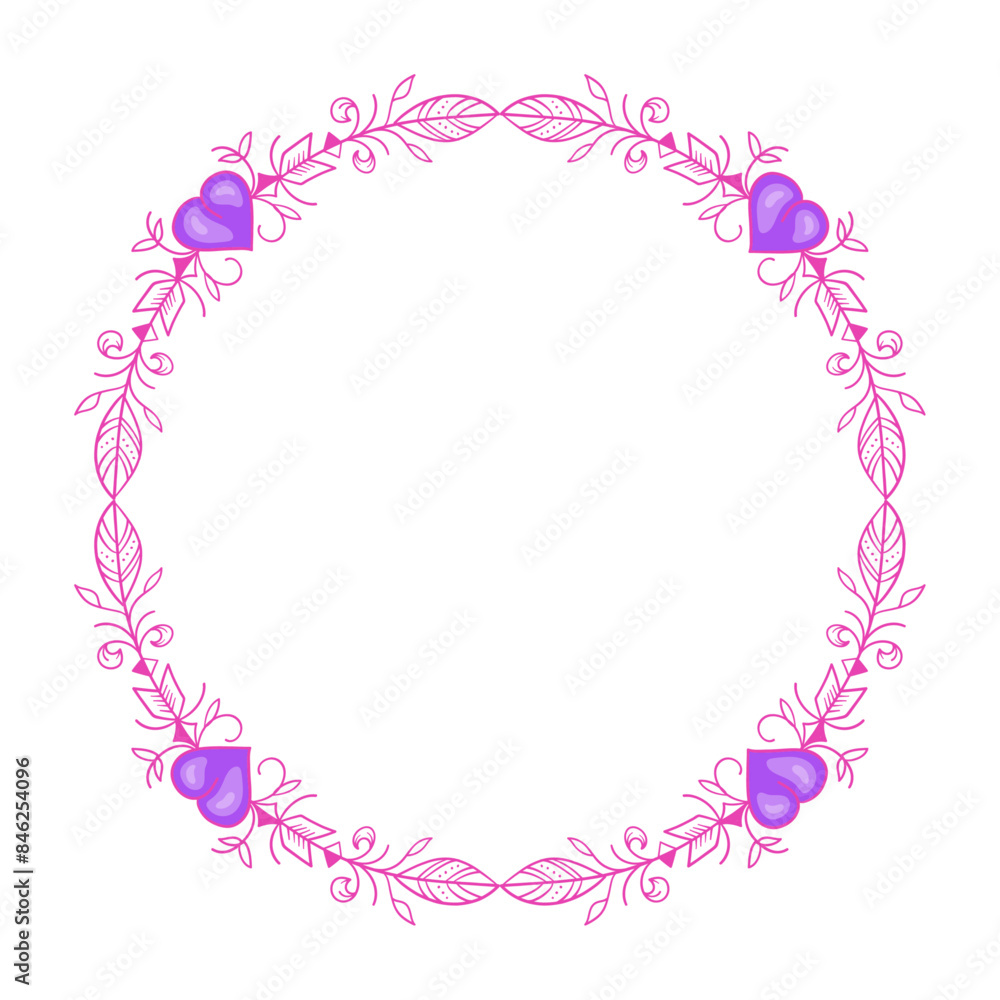 vector hand drawn flat design hearts border and frame vector hand drawn flat design hearts border and frame