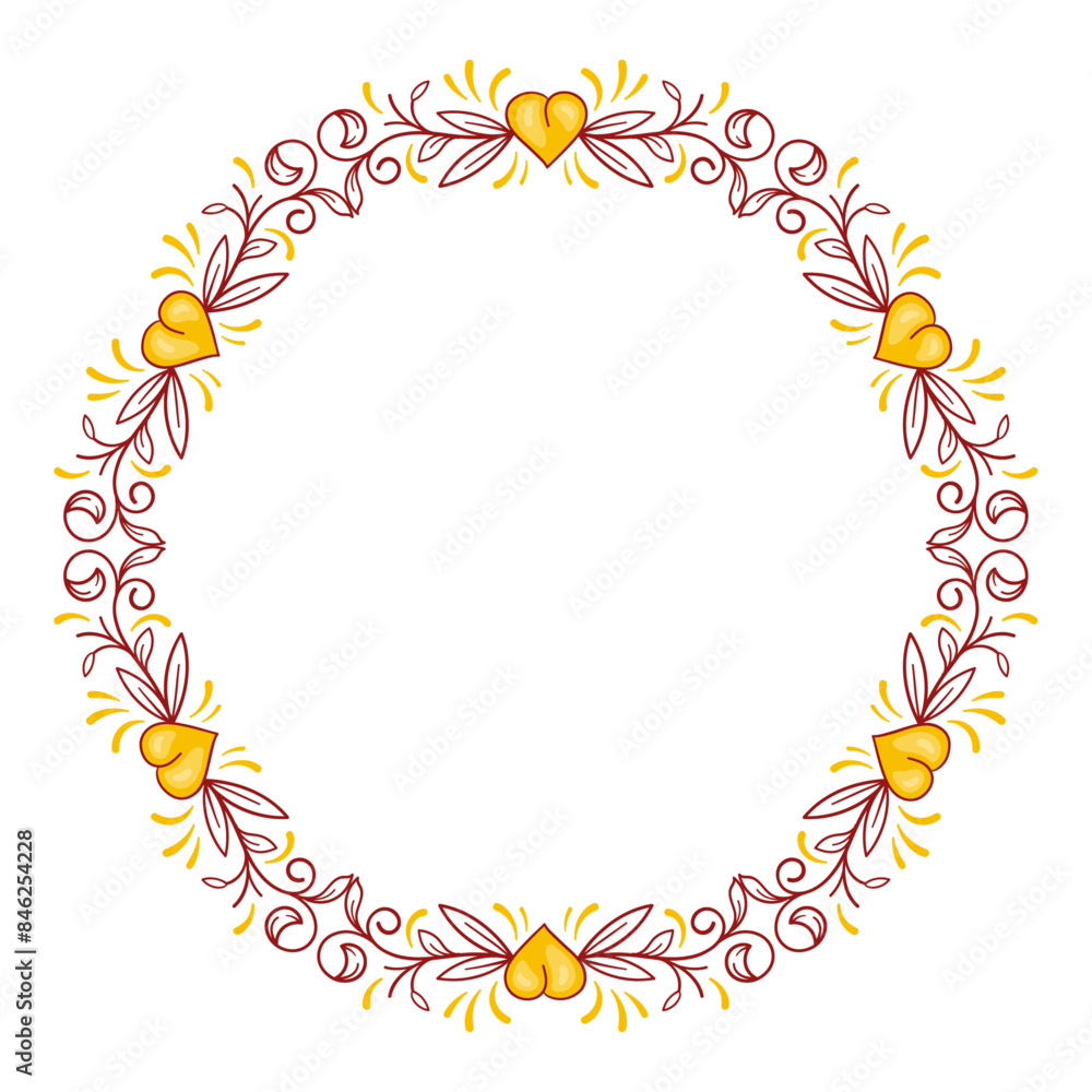 vector hand drawn flat design hearts border and frame vector hand drawn flat design hearts border and frame