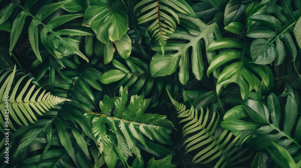 Vibrant leafy green fern background featuring lush foliage and natural patterns in a forest setting Vibrant leafy green fern background featuring lush foliage and natural patterns in a forest setting