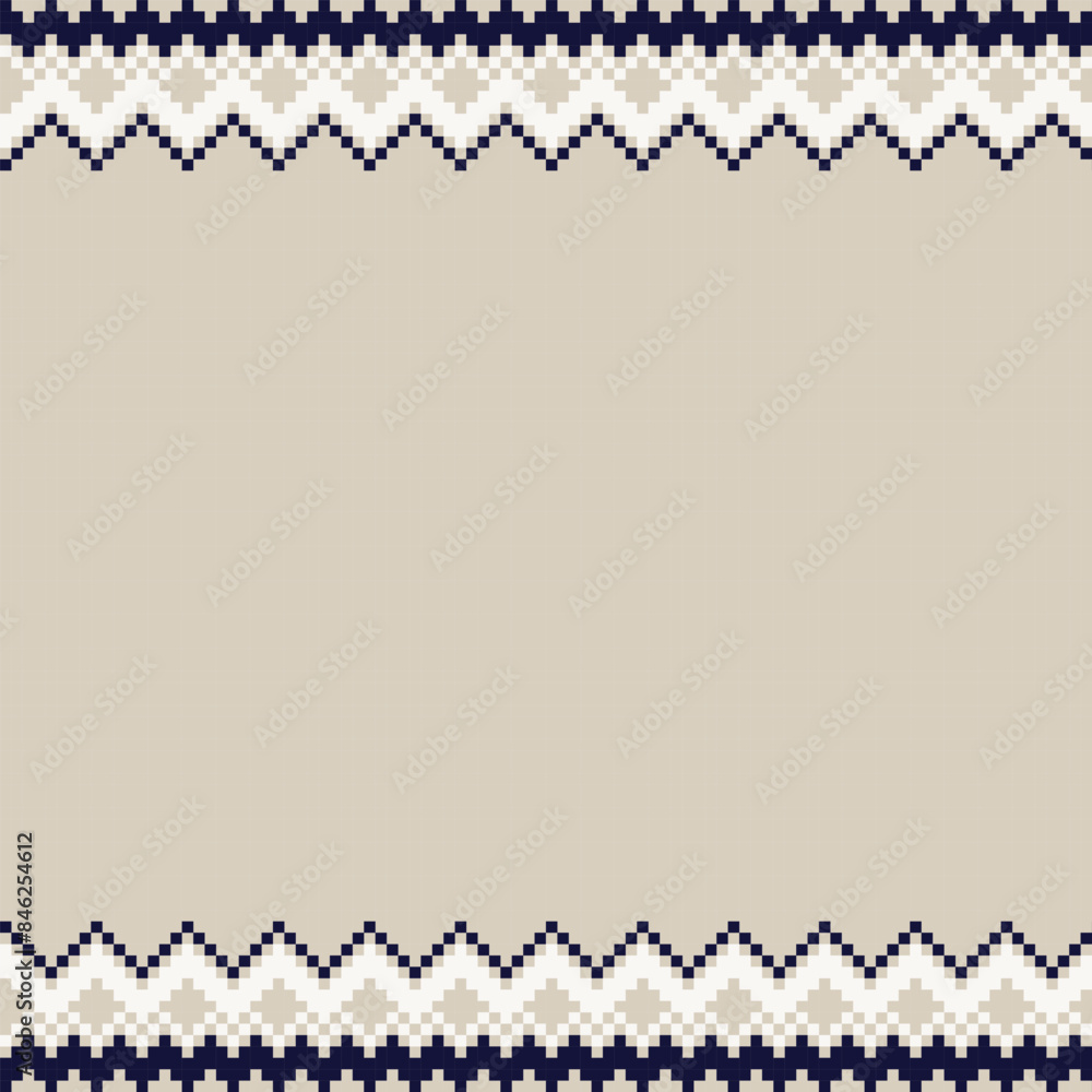 Neutral Colour Chevron Fair Isle Seamless Pattern Design Neutral Colour Chevron Fair Isle Seamless Pattern Design