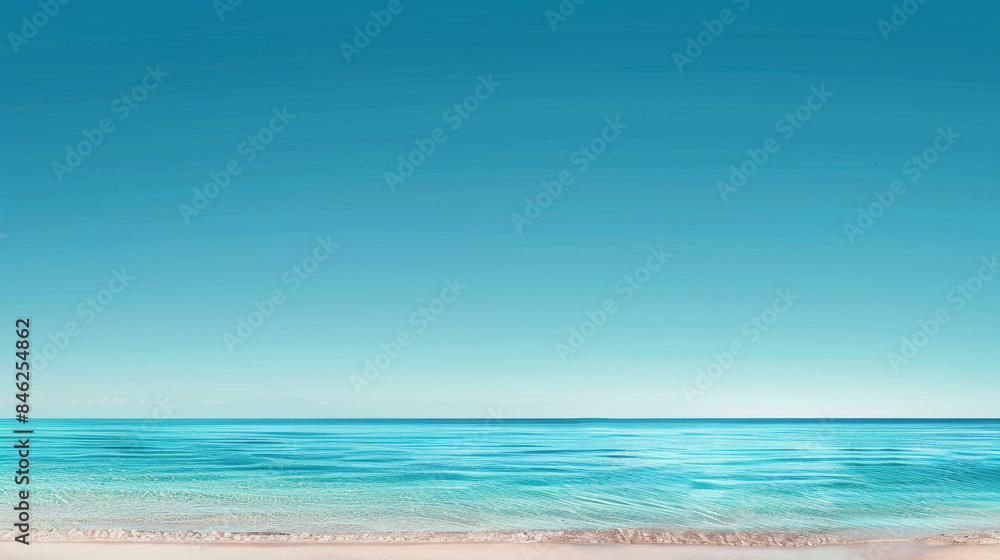 Fototapeta premium A beautiful blue ocean with a clear sky