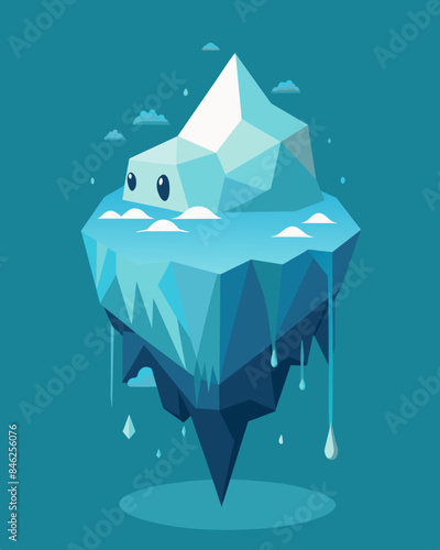 The iceberg before them was small and unassuming but the emotions locked underneath were vast and unfathomable.. Vector illustration