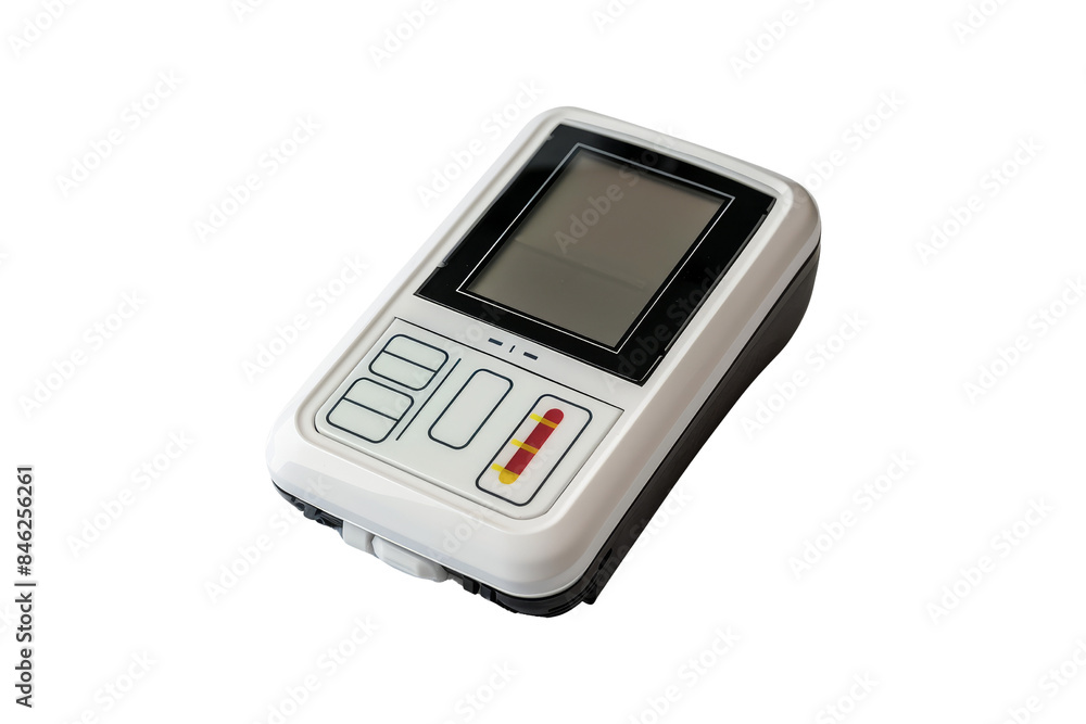 White Medical Device with LCD Screen and Buttons White Medical Device with LCD Screen and Buttons