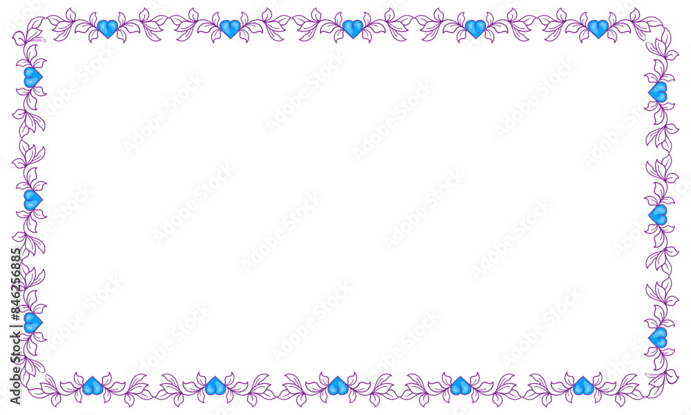 Hand drawn flat design hearts border and frame Hand drawn flat design hearts border and frame