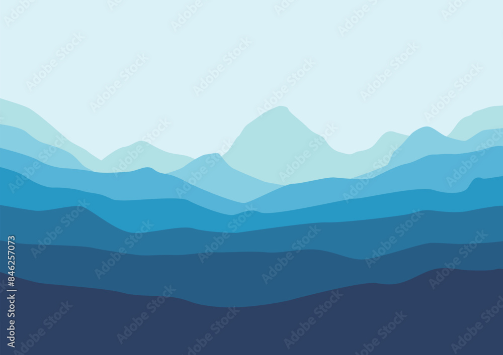 landscape mountains panorama, Illustration for background design. landscape mountains panorama, Illustration for background design.