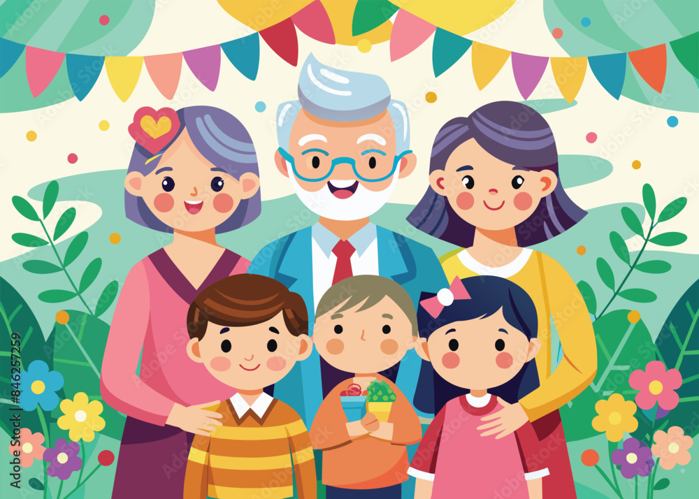 Happy Grandpa day celebration illustration vector design. Happy Grandpa day celebration illustration vector design.