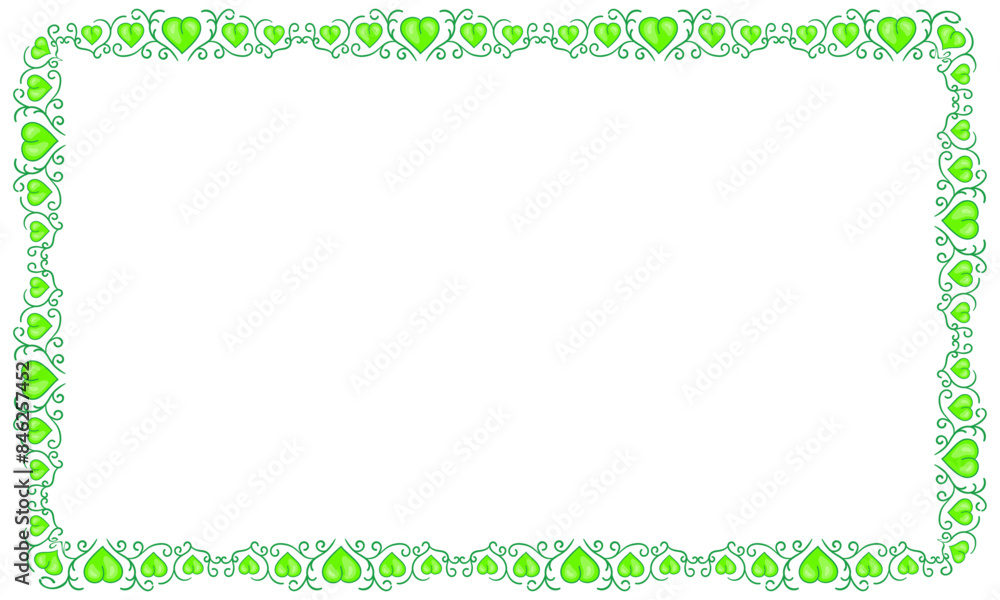 Hand drawn flat design hearts border and frame Hand drawn flat design hearts border and frame