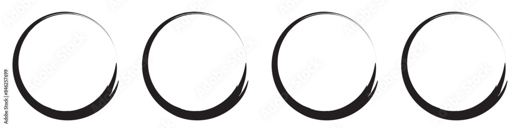 Grunge circle brush ink frames set. Clip-art illustration set on white background. Vector illustration. EPS 10/AI Grunge circle brush ink frames set. Clip-art illustration set on white background. Vector illustration. EPS 10/AI