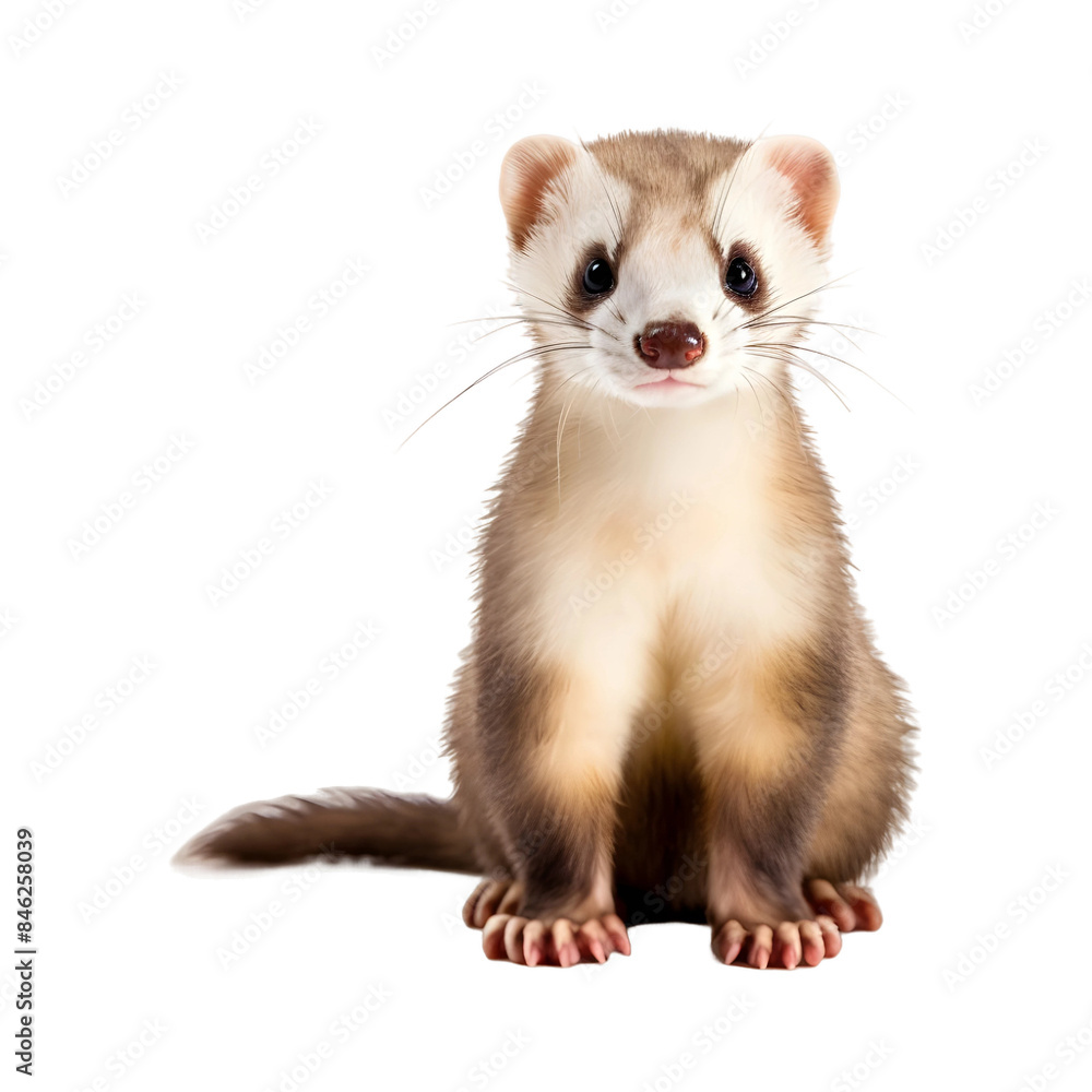 Cute ferret sitting (PNG) isolated on transparent background Cute ferret sitting (PNG) isolated on transparent background