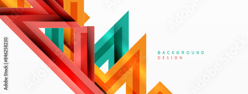 Line zig zag dynamic geometric abstract background. Colorful lines with shadow and light effects  various routes concept. Vector Illustration For Wallpaper  Banner  Background  Card