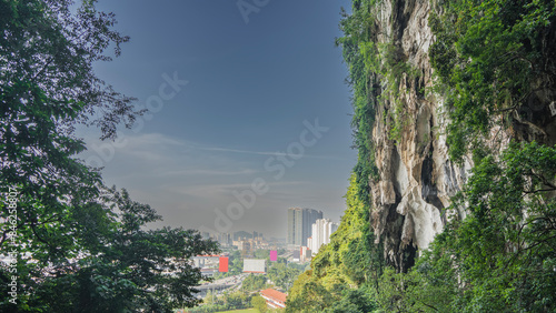 Photography Lush green vegetation grows on the steep slopes of the cliff