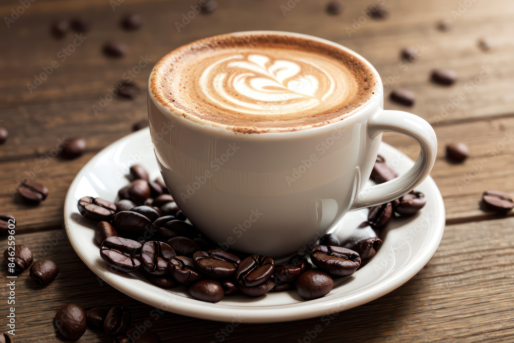 Fototapeta premium Cup of latte, coffee time