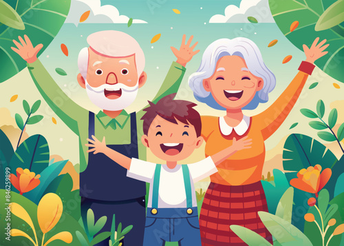 Happy Grandpa day celebration illustration vector design.