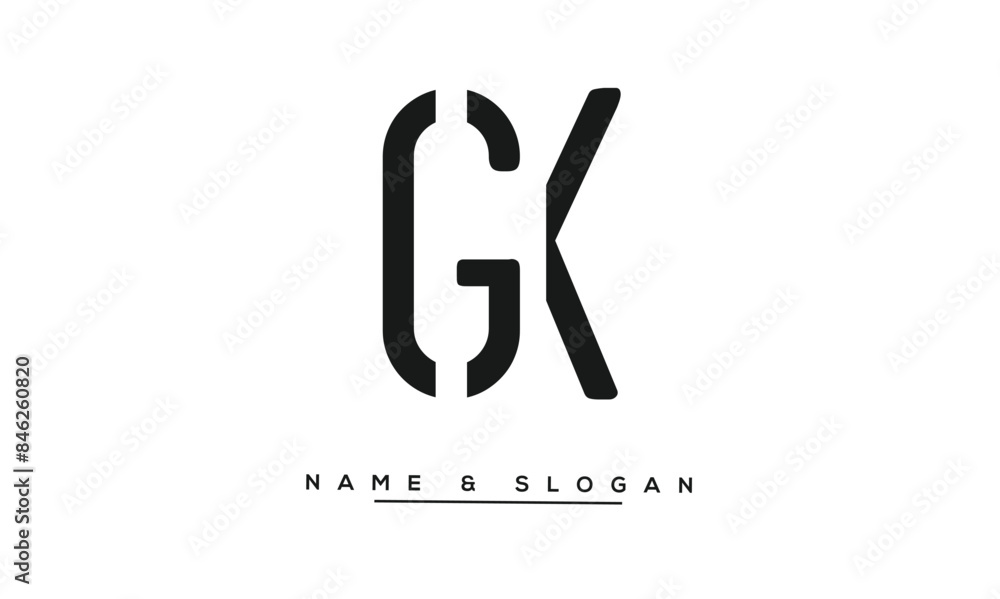 GK, KG, G, K Abstract Letters Logo Monogram GK, KG, G, K Abstract Letters Logo Monogram